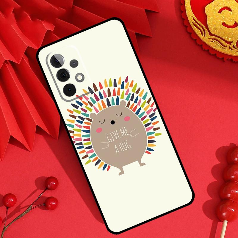 Kawaii Hedgehog Heart Cute Case For Samsung Galaxy M15 M55 M31 M13 M11 M12 M14 M06 M16 M36 M56 M53 M32 M52 M35 M34 M54