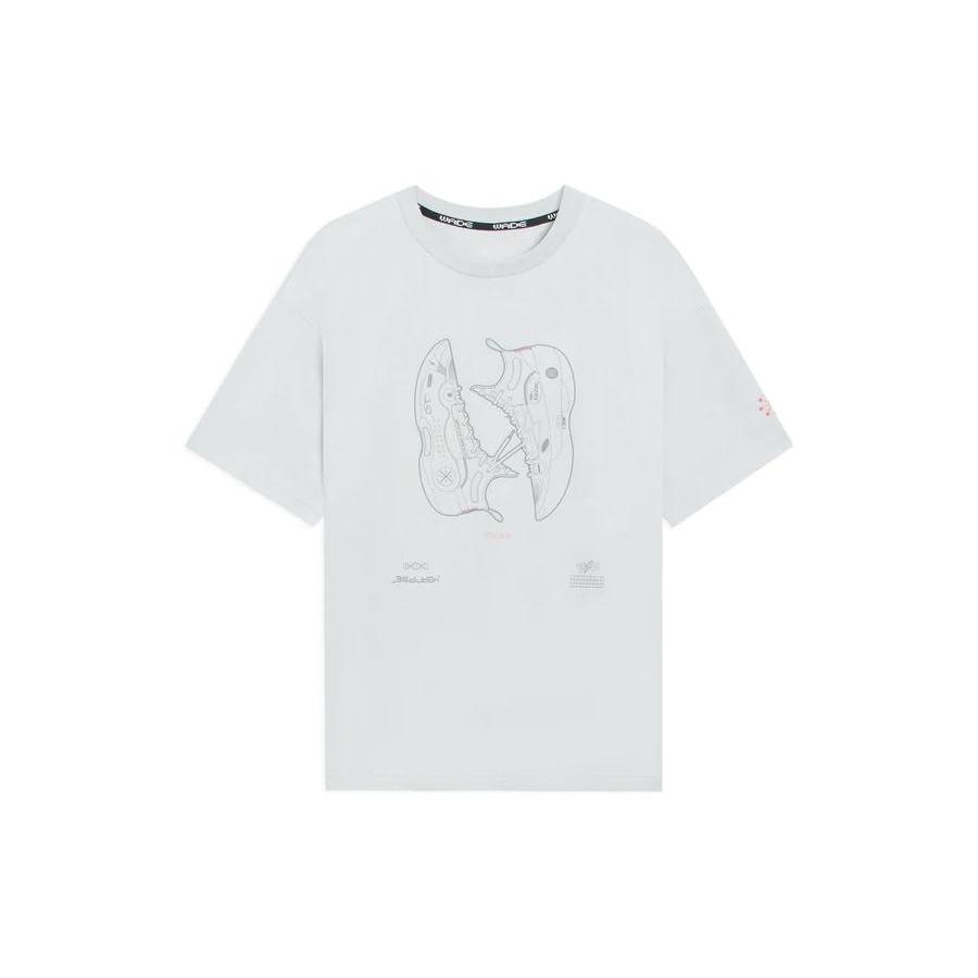 Li-Ning Way Of Wade Shoes Graphic T-shirt  Grey  Men s AHSSA45-1 S
