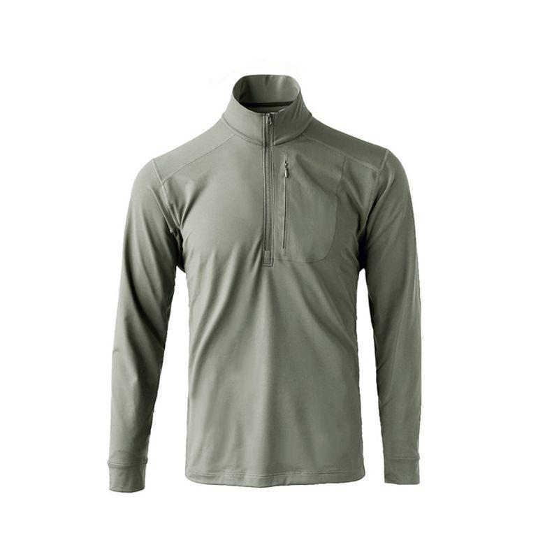 Niaojia Outdoor Quick-Drying Functional Sports Half Zipped Stand Collar Long Sleeves T-Shirt Men's 2024 New Arrival Export Export T-shirt
