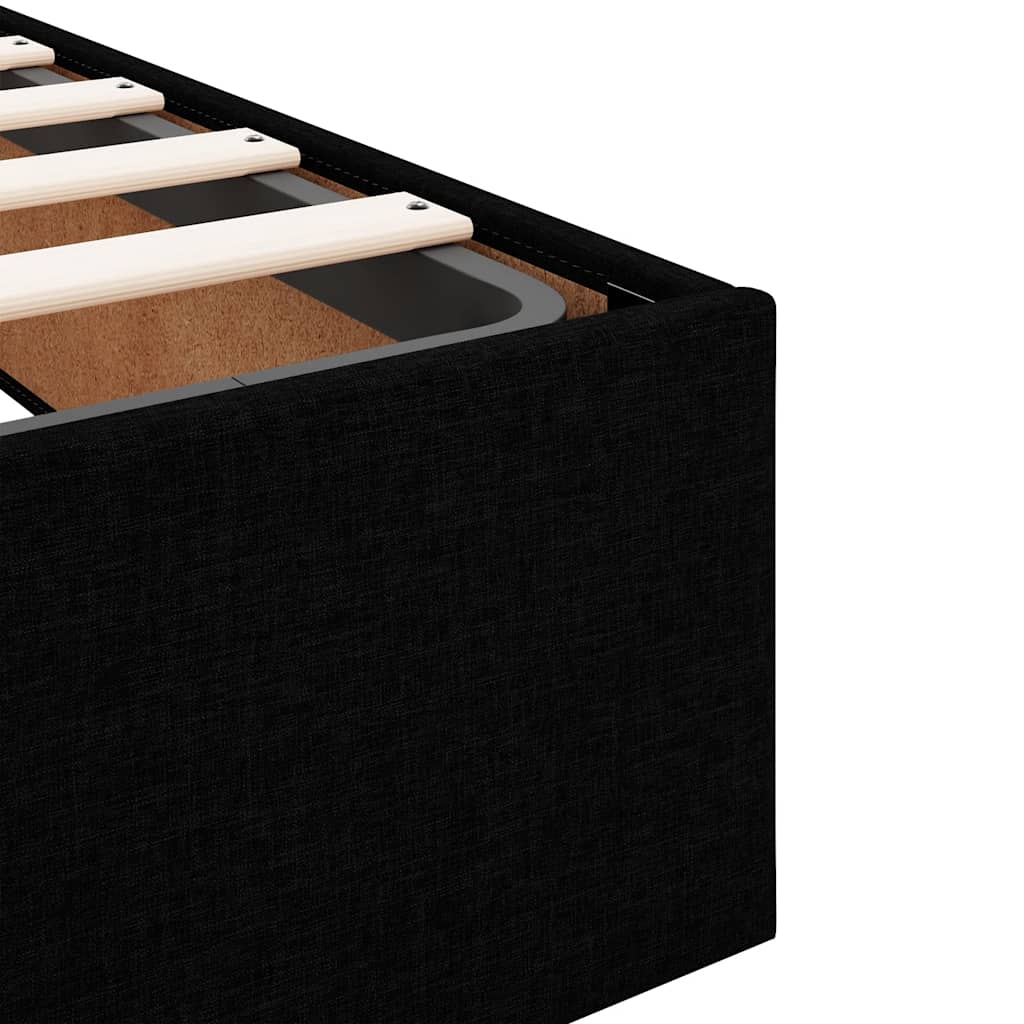 Ottoman Bed Without Mattress Black 140x200 Cm Velvet