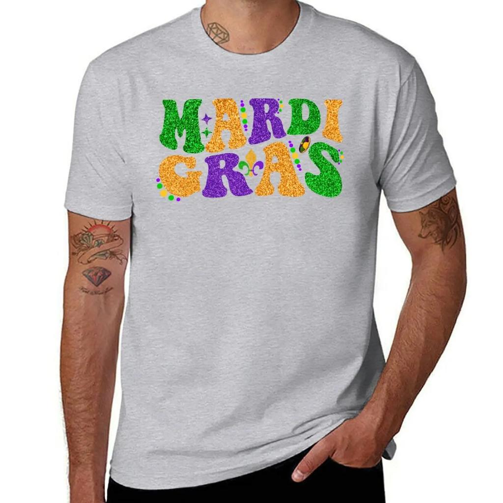 Happy Mardi Gras Retro Groovy Funny Mardi Gras Carnival Party Gift TShirt Aesthetic clothing plus sizes funny t shirts for men