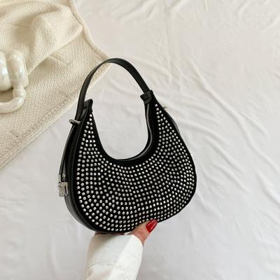 This Year's Line of Small Bags for Women's 2025 Spring New Handbags, Bright Diamond Bags, Fashionable Portable Shoulder Bags.