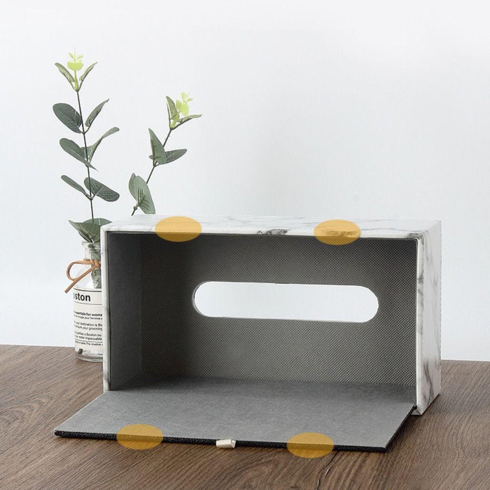 Large Capacity Marbling Leather Tissue Box Nordic Style Napkin Holder  Coffee Shop