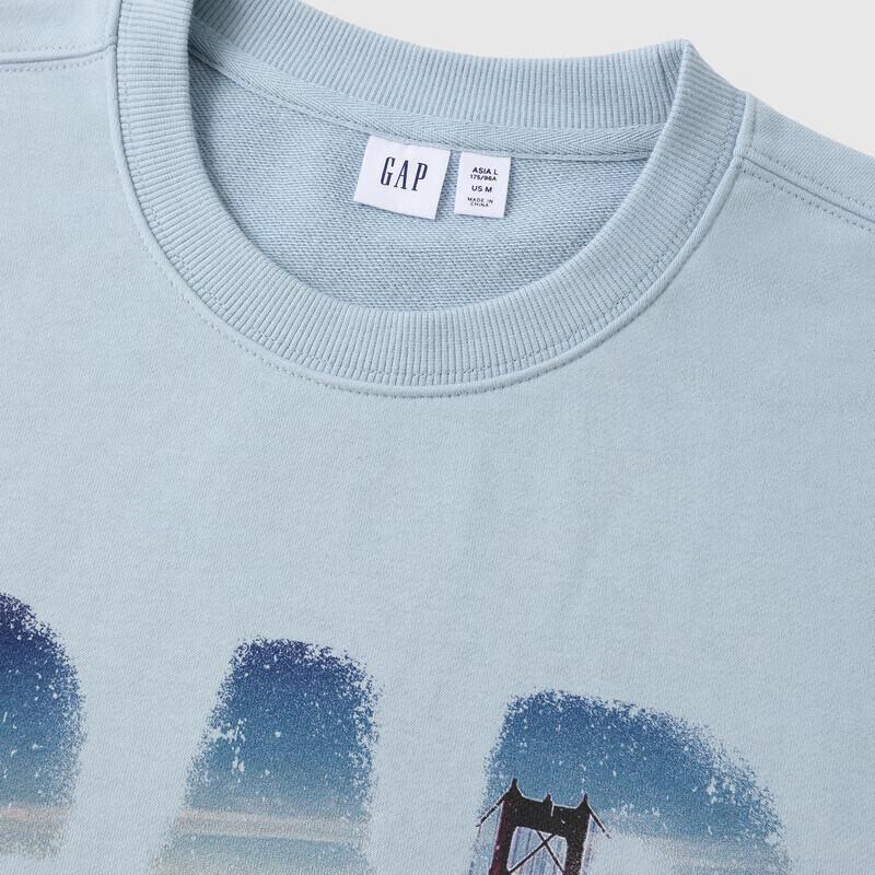 GAP Unisex Logo Print Loose Fit Long Sleeve Sweatshirt
