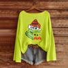 Women's Fashion Long Sleeve Christmas Snowman Snowflake Print Jacket Cardigan