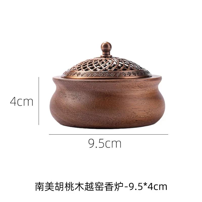 Walnuss Massivholz Räuchergefäß Chinesisch Vintage Heim Sandelholz Basis Kreativer Aromatherapie Ofen