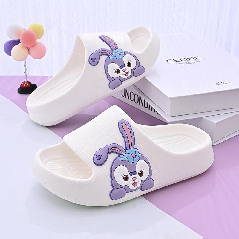 Pink Cartoon Style Summer Girls Slippers Breathable Soft Eva Material Indoor Home Use