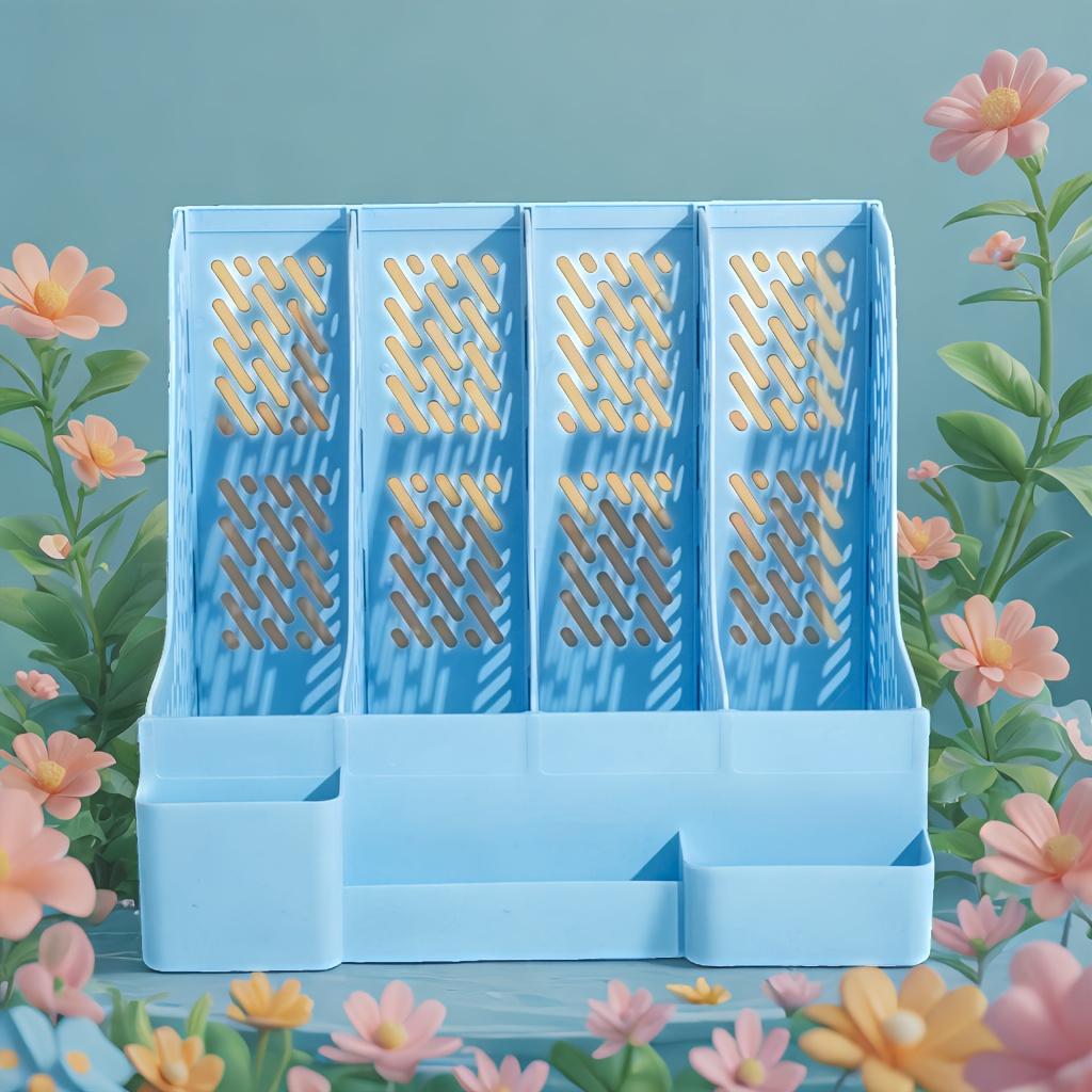 1pc Thickened Bookshelf with Detachable Desktop File Holder, File Frame, File Column, and Storage Rack for Office Supplies