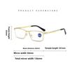 Business Metal Spring Leg Reading Glasses Men and Women Metal Square Frame Anti Blue Light Eye Presbyopia Glasses with Diopter