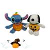 Soft Short Plush Snoopy Halloween Pumpkin Doll With Skull And Stitch Design