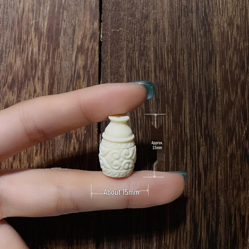 Pingente de Joia DIY Esculpido Branco Marfim: Acessórios Estilo Três Passos