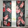 Flower Pattern Sheer Curtains For Living Room Window Transparent Voile Tulle Curtain Bedroom Drapes Home Decor