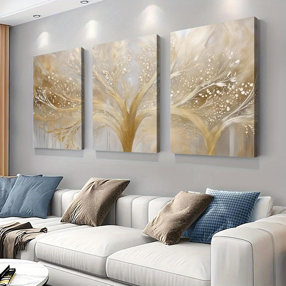 3-piece set of modern minimalist abstract gold foil decorative paintings, living room foyer, bedroom sofa, background wall hangi