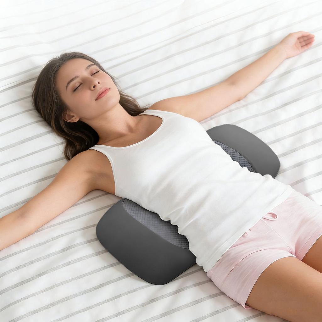 Pro Back Cushion Ergonomic Memory Foam Lumbar Cushion For Car & Home (1) Silk Pillowcase Compatible With Machine Washable