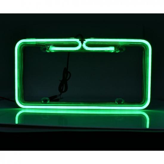 Universal  Purple Car Pickup Neon License Plate Frame Front Rear Tag Cover 12V