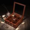 Changbaosen Wooden 9-Compartment Tea & Coffee Display Box