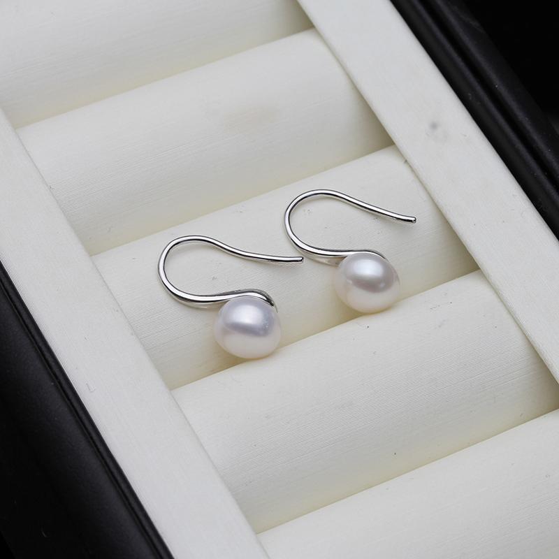 Natural pearl earrings for women,freshwater cultured pearl earring jewelry 925 sterling silver earrings birthday gift white pink