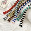 Handcrafted Knit Colorblock Scarf Unisex Japanese Minimalist Chic Wrap Warm Winter Accessory 170cm