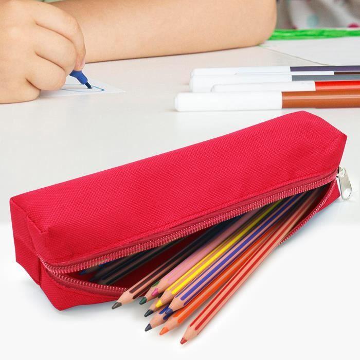 Trousse à crayons - WAYTEX - 931273RG - Polyester souple - Fermeture zippée - Rouge uni