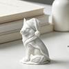 Creative Christmas Gift 3D Printed Wolf Figurine, Cute Animal Statue with Santa Figurine Hat And Scarf for Tabletop, Mantel Shelf Home Office