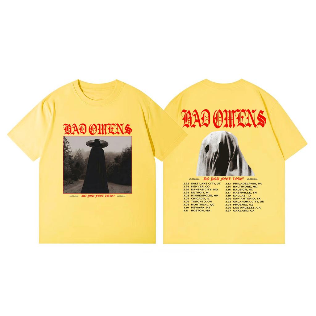 Punk Rock Band Bad OUnisexs Do You Feel Love Tour 2026 Tshirt Fashion Vintage Y2K Short Sleeve Tshirts Unisex Women Casual Loose Top