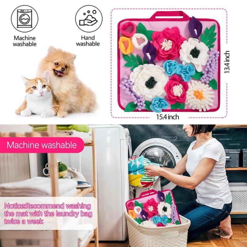 Interactive Snuffle Mat Dogs - Slow Feeder Puzzle Toy Small Medium Breeds Non-Slip Portable Treat Dispensing Pad In