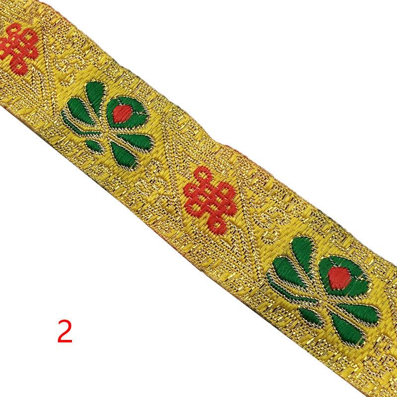 Diy handgefertigte Materialien 1 Streifen 7 Meter 2,5 cm Stickerei Ethnische Spitze Computer Jacquard Vorhang Heimtextilien Kleidung Spitzenzubehör