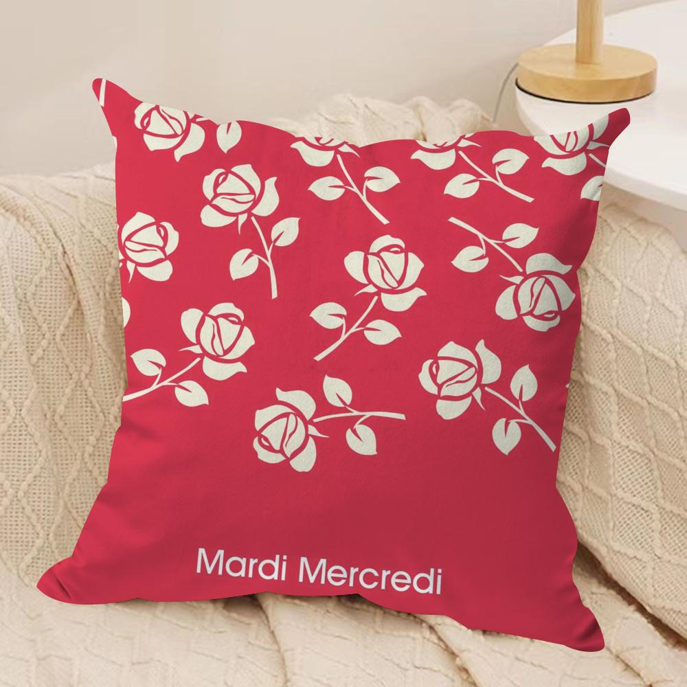 Luxury MMardi MMercred Cushion Cover Soft Plush Throw Pillow Cover DoubleSided Decorative Case Sofa Bedroom Home Decor