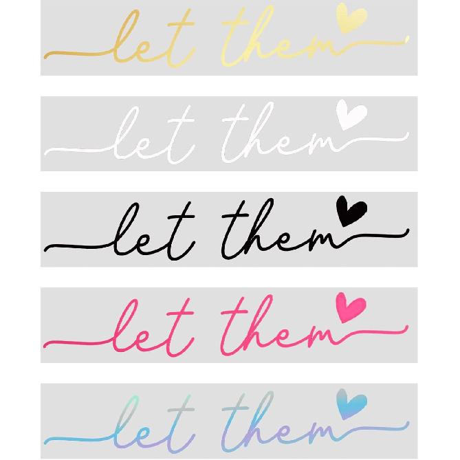 

5pcs Let Them Car Rear View Mirror Decal, Vinyl Let Them Car Quote Sticker for Back Window Positive Rearview Mirror Label Accessories for Self style A