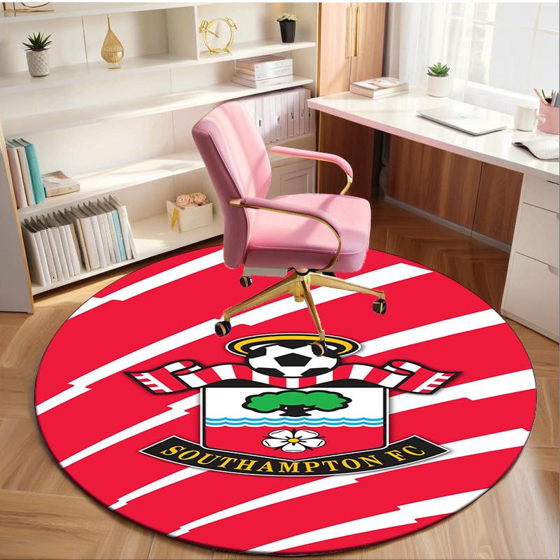 1PC Round Rug Fc Crest Design Printed Round Area Rug ,Rug For Home Office, Round Chair Rug, Decorative Carpet Fan Gifts Christmas Gift