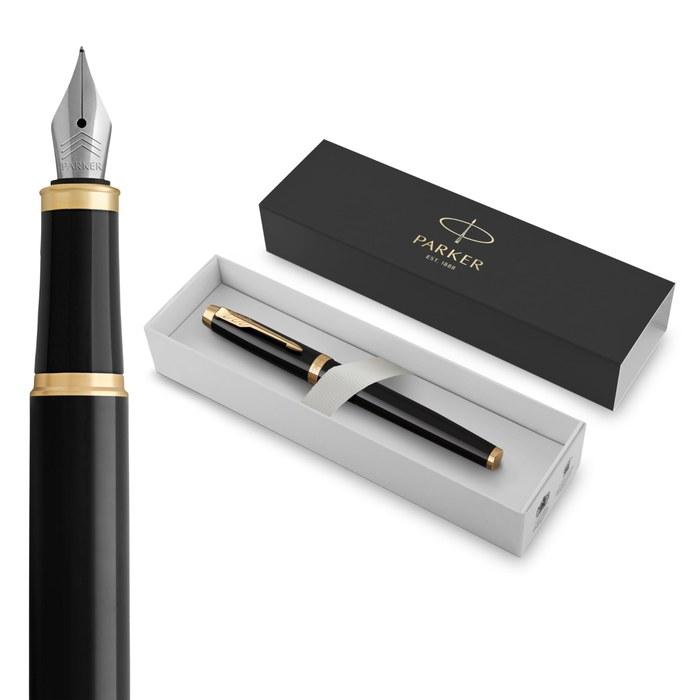 Parker IM Fountain Pen, Black Lacquer, Fine Nib (1931645)