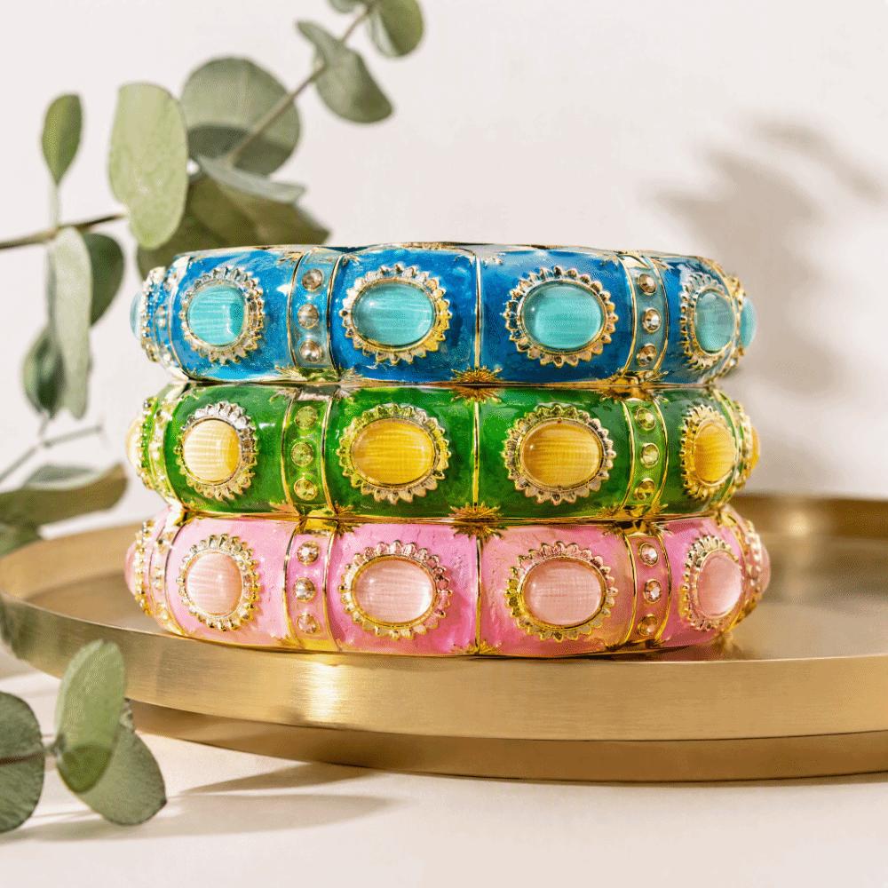 Widen Enamel Bracelet 1.4cm Faux Cat‑Eye Enamel Bangle Enamel Bangle  For Women / Adults