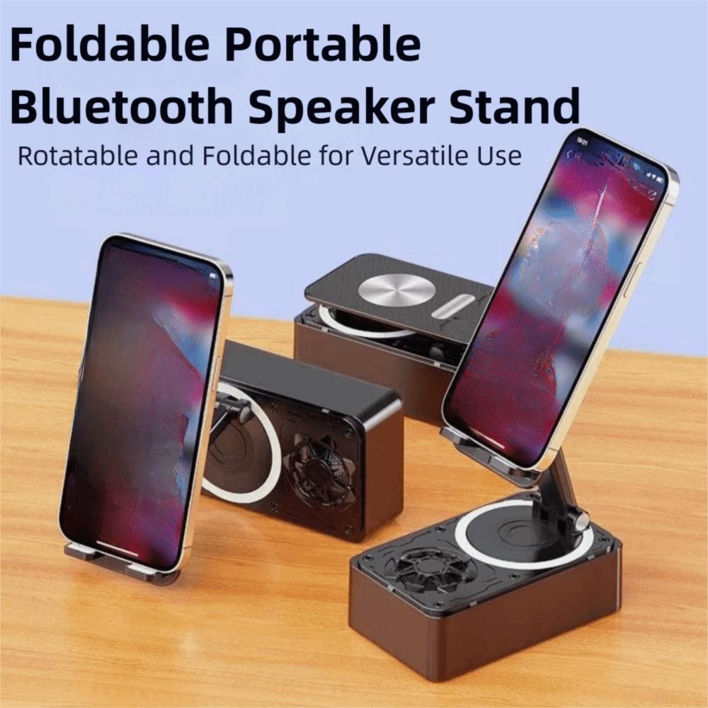 Foldable Phone Holder Stand Anti-Slip Pads Phone Holder with Microphone  Desktop Use
