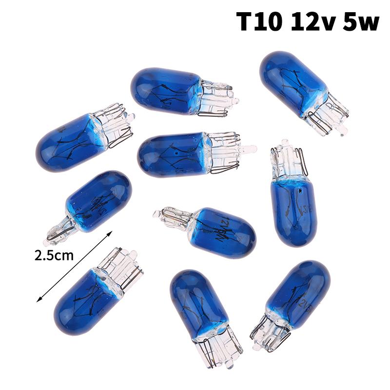 10Pcs 24V 1.2W T5 /12V 5W T10 Glass Light Bulb Dashboard Instrument Panel Brake Light Bulbs Headlights Lamp Lights Car Lights