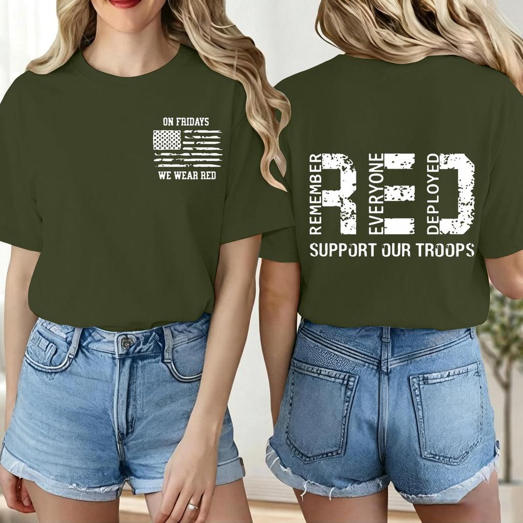 Women Casual Short Sleeve Crew Neck T Shirt Letter Print Loose Fit Lightweight Comfortable Daily Wear Top
