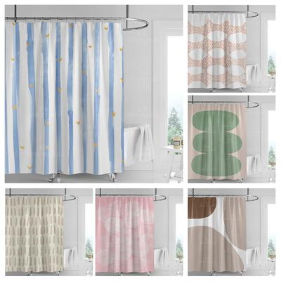 Abstract Geometric Graffiti Shower Curtain Nordic Minimal Wind Waterproof Fabric Bathroom Curtain Shower Curtain 180x200