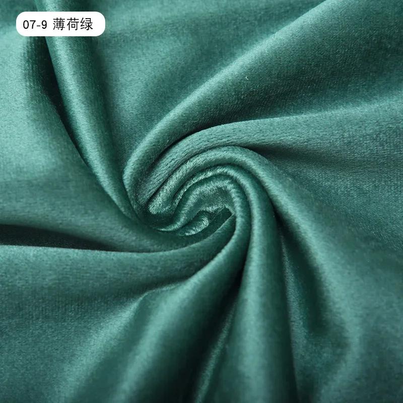 High Quality Thickend Velvet Fabric Soft By The Meter for Sofa Covers Pillowcases Curtain Sewing Velour Cloth Anti-wrinkle Blue