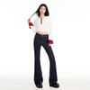 Dark Blue High Waist Flare Jeans for Women - Body Shaping & Slimming, Spring/Autumn Style