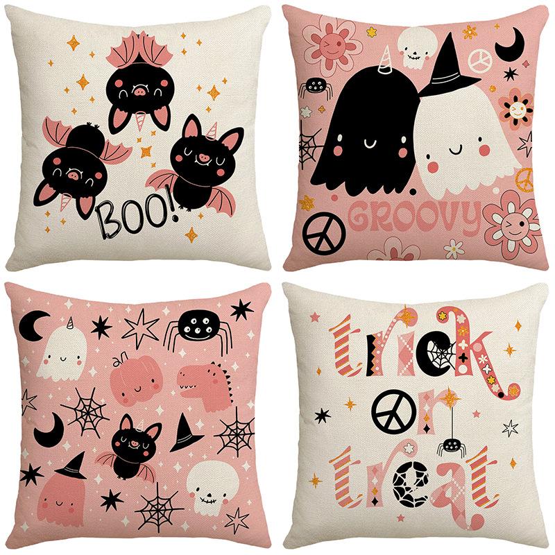 New Halloween Cute Ghost Pillowcase Bat Pillowcase Sofa Bedroom Pillowcase Bedside Backrest