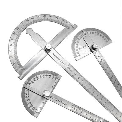 180 Graders Gradvinkelmätare Metalllinjal Vinkelmätare Rostfritt Stål Vinkelmätare Vinkelmätare Vinkelsökare Goniometer Vinkelöverförare