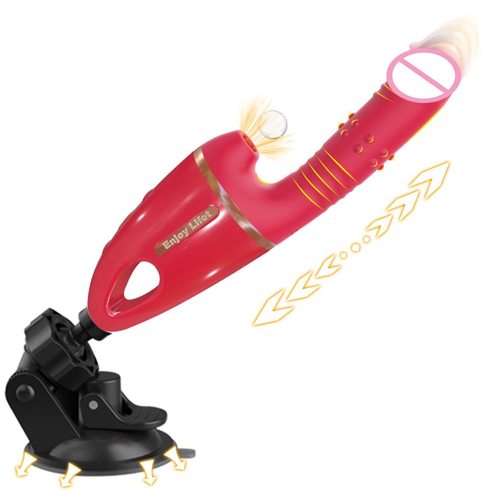 Thrusting Dildo Vibrator G Spot Clitoral Stimulator 10 Thrusting Tapping Suction Cup Anal Adult Sex Games for Couple Female Men