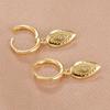 2 Paia Orecchini Pendenti Foglia Occhio Maligno in Acciaio Inossidabile alla Moda per Donna Placcati Oro 14K Zircone Gioielli per Piercing al Cartilagine Matrimonio