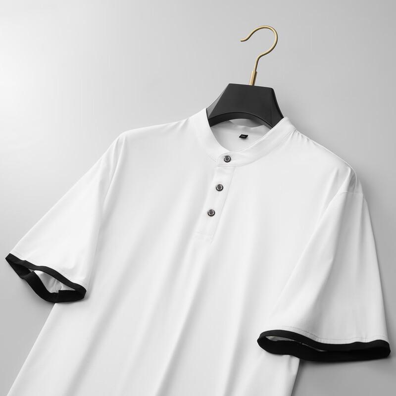DIBINZE Men's Plus Size Breathable Stand Collar Polo Shirt