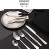 Outdoor Stainless Steel Tableware Set Portable Travel Knife and Fork Camping High-end Barbecue Plate Food Clip Spoon Set