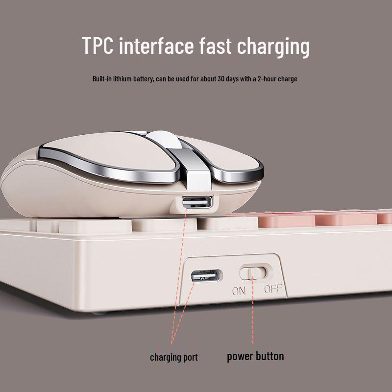 Rechargeable Silent Wireless Bluetooth Dual-Mode Keyboard and Mouse for Office & Home