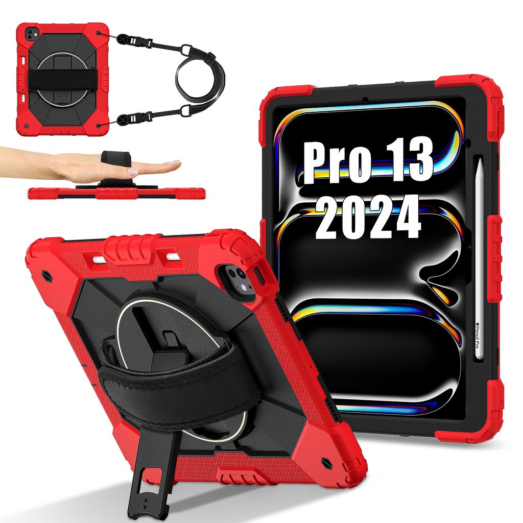 Etui obrotowe Uniwersalne do IPad Pro 13 2025 M5 2024 M4 A3360 A3361 A3362 A2926 A2925 A3007 Hybrydowe Pokrowiec Pasek na Ramię