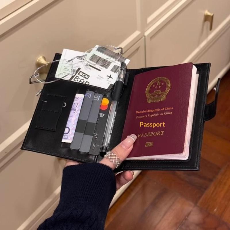 Travel Passport Wallet Women Man Card Holder Rfid Blocking Credit Card Id Bag Plane Ticket Holder Multifunction Wallets