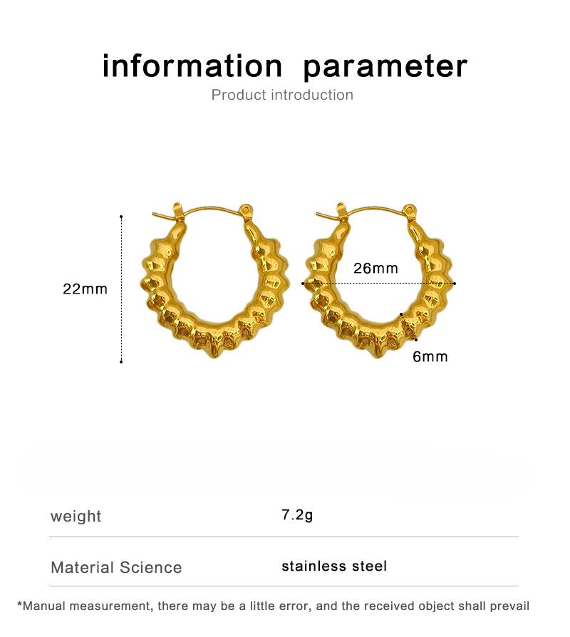 Threaded Slub Hoop Earrings for Women Stainless Steel Heart Shape Hollow Earring Trending Wedding Aesthetic Jewelry Gift