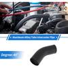 4" OD 45 Degree Bend 6064 Aluminum Alloy Tube Intercooler Pipe Surface Blasting Air Intake Connection Hose W/Double Bead Roll 5.9" Length Black