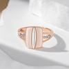 Luxury Shiny Natural Zircon Square Rings For Women  Rose Gold  Color Mix Original Design Bride Daily Jewelry